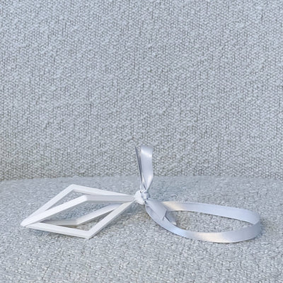 Christmas ornament diamond white/grey