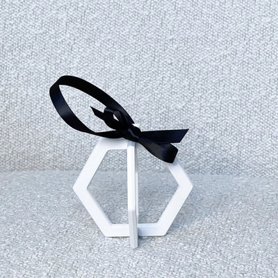 Christmas ornament hexagon white/black