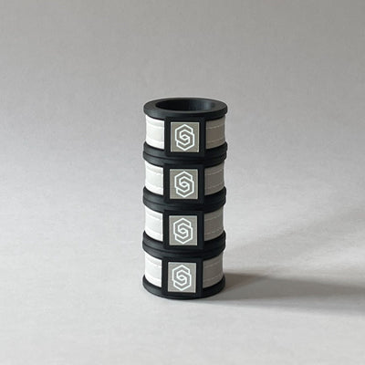 London black/beige napkin ring set of 4