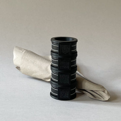 London black/black napkin ring set of 4