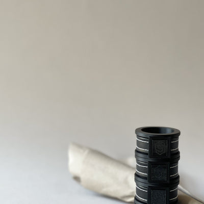 London black/black napkin ring set of 4
