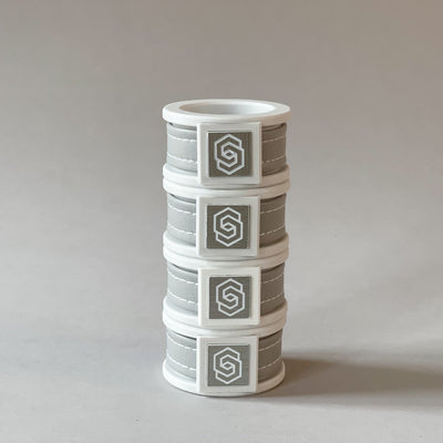 London white/beige napkin ring set of 4