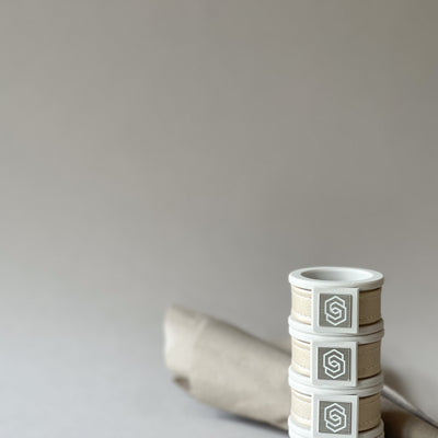 London white/gold napkin ring set of 4