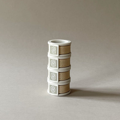 London white/gold napkin ring set of 4