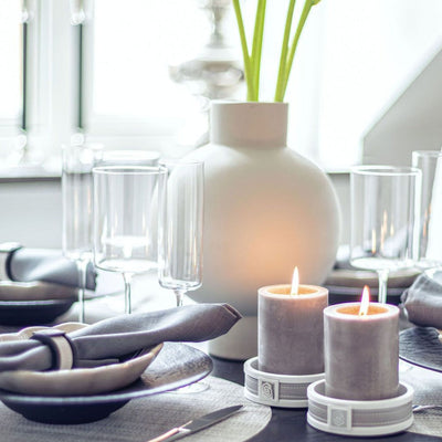 London round candle holder - black/black